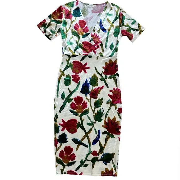 Zara Floral Velvet Dress - Picture 4 of 9